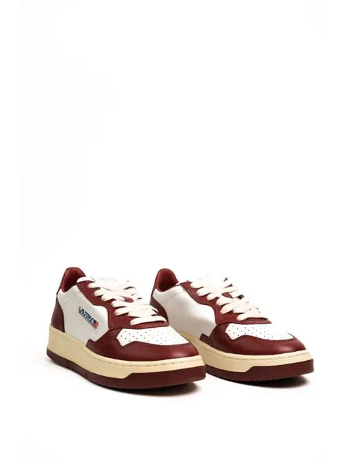 AUTRY     Sneakers Autry Medalist Low in pelle bicolor Bianco/Vino