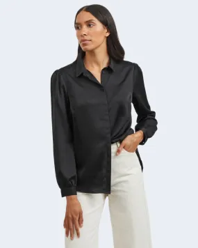 Camicia manica lunga Vila Clothes NOOS – VIELLETTE SATIN L/S SHIRT/SU – NOOS Nero