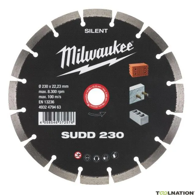 Milwaukee Accessori 4932479463 Disco diamantato Premium Silent Disc. SUDD 230 x 22,23 mm
