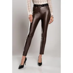 Pantaloni skinny in ecopelle Roda, marrone