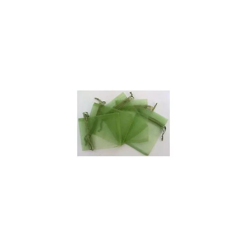 SACCHETTI ORGANZA COLORE 5 VERDE CON TIRANTEMISURA 15X8,5 CM.