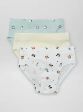 Set 3 slip stampati - BIANCO